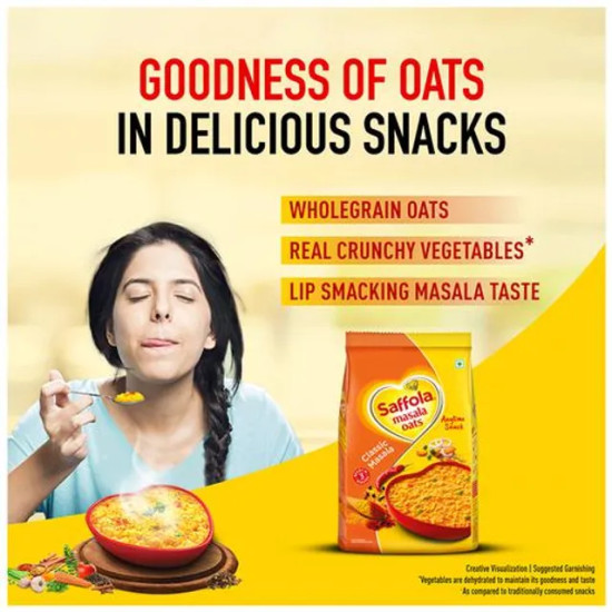 Saffola Oats - Tasty Evening Snack, Fibre Rich, Classic Masala, 1 kg Pouch Saffola Oats - Tasty Evening Snack, Fibre Rich, Classic Masala, 1 kg Pouch
