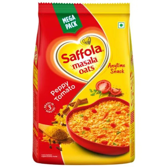 Saffola Masala Oats - Peppy Tomato, Fibre Rich Evening Snack