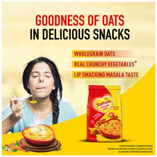 Saffola Masala Oats - Peppy Tomato, Fibre Rich Evening Snack