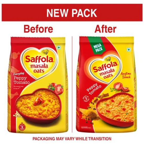 Saffola Masala Oats - Peppy Tomato, Fibre Rich Evening Snack