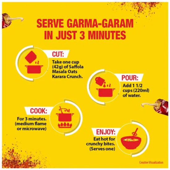 Saffola Masala Oats - Karara Crunch, Classic Masala, Tasty Recipe, 500 g - Delightful Flavors