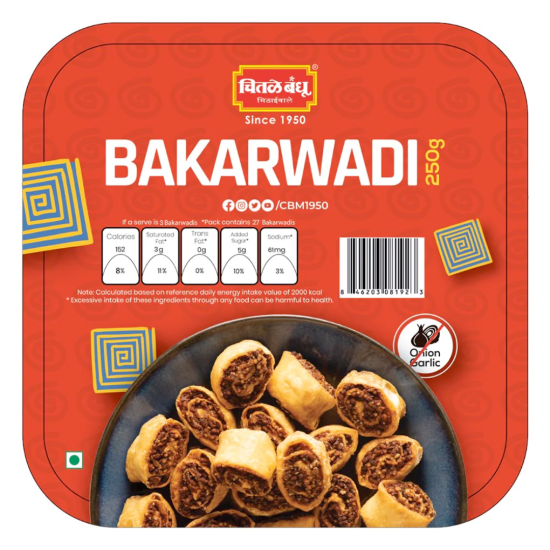 Chitale Bandhu Bakarwadi Spring Roll 250 gm - Authentic Indian Snack