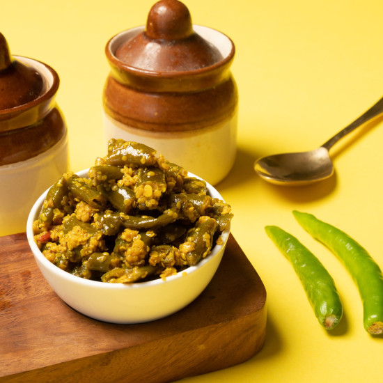 Authentic Green Chilly Pickle - 200gm - Spicy & Sour Delight