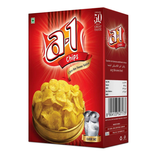 A1 Ultra Thin Banana Wafers - Classic Salt - Authentic South Indian Snack