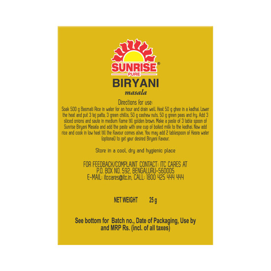 Sunrise West Bengal Biryani Masala - Authentic Indian Spice Mix