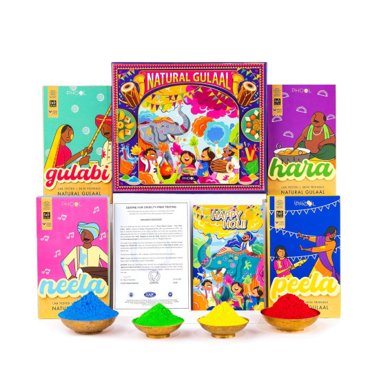 Phool Holi Gulal Box - Natural & Skin-Friendly Colors