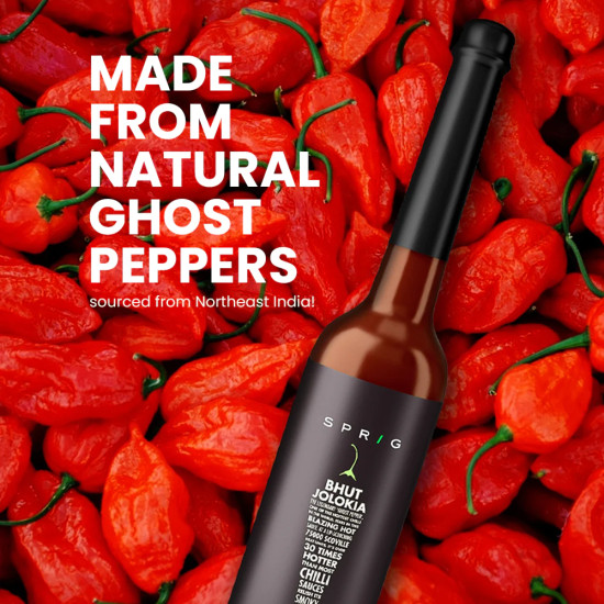 Sprig Bhut Jolokia Extra Hot Chilli Sauce - Intense Heat Sprig Bhut Jolokia Extra Hot Chilli Sauce - Intense Heat