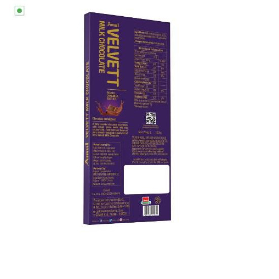 Amul Velvet Milk Chocolate 150 G - Rich & Creamy Delight