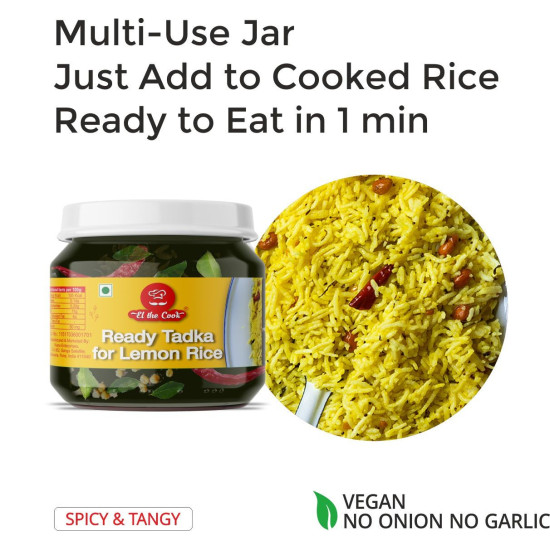 El The Cook Lemon Rice Tadka Jar - Authentic Indian Flavour