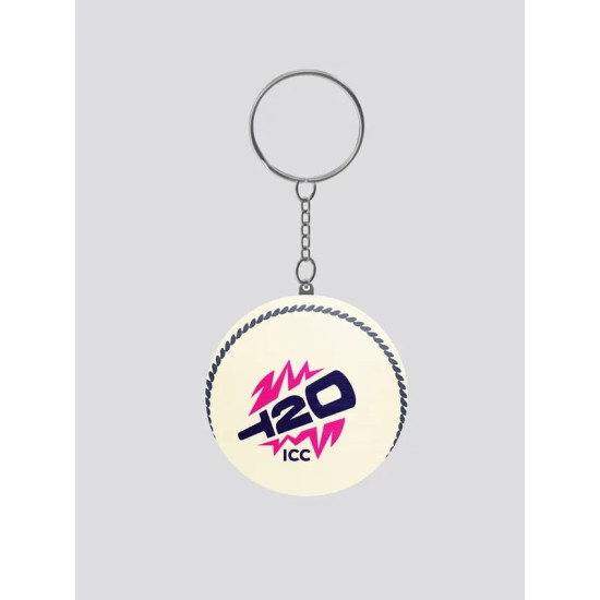 ICC Men's T20 WC-24 Logo Printed Wooden Keychain - Stylish Cricket Accessory