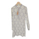 Men's Grey Off White Printed Designer Floral Kurta Set - Perfect for Weddings & Functions