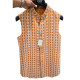 Men's Rust Orange White Printed Designer Nehru Jacket - Perfect for Weddings and Festivals