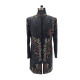 Designer Men's Black Floral Embroidery Bandhgala Set - Perfect for Weddings