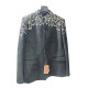 Men's Black Leaf Texture Embroidery Designer Blazers - Elegant & Stylish