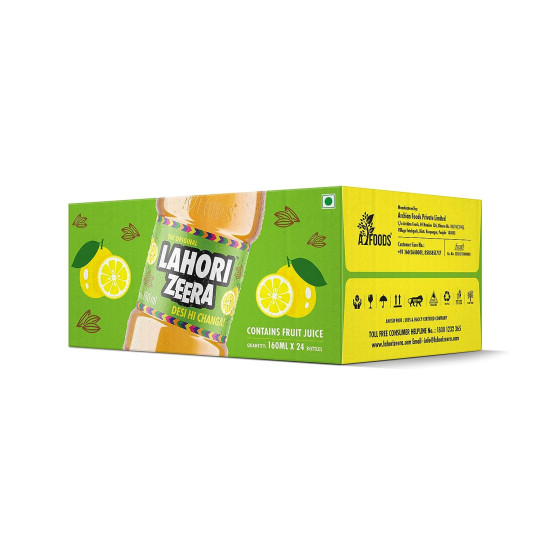 LAHORI Zeera 160ml - Desi Hi Changa - Pack of 24 Bottles