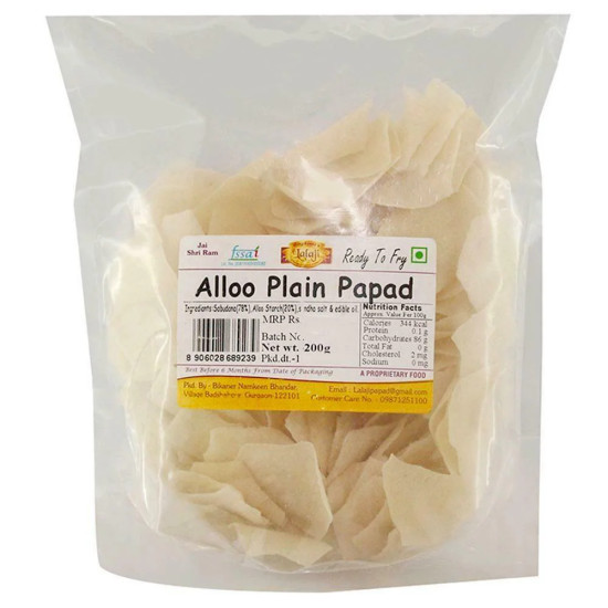 Lalaji Alloo Plain Papad 200 g - Crunchy Delight