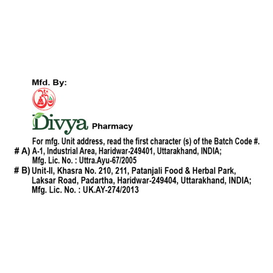 Divya Acidogrit Tablet 60 N 34 g - Natural Dietary Supplement