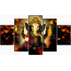 Lord Ganesha Art Print Self Adhesive MDF Painting - Vibrant Modern Art