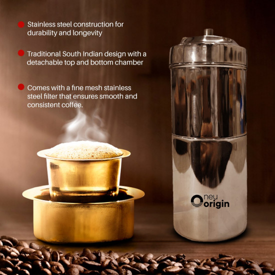 NeuOrigin Steel Filter Coffee Maker - Traditional & Eco-Friendly