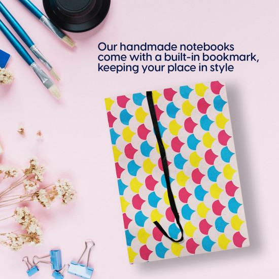 NeuOrigin Handmade Paper Notebook - White Elegance with Patterned Design NeuOrigin Handmade Paper Notebook - White Elegance with Patterned Design