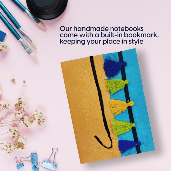 NeuOrigin Handmade Paper Eco-Friendly Notebooks - Vibrant Colors, Tassel and Bookmark Included