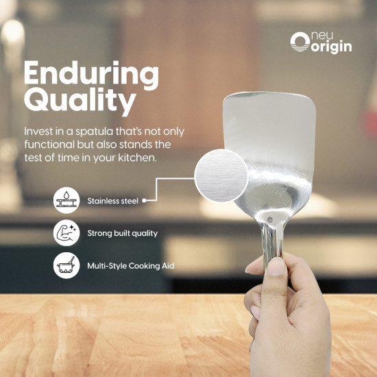 NeuOrigin Stainless Steel Spatula Turner - Precision Cooking Tool NeuOrigin Stainless Steel Spatula Turner - Precision Cooking Tool