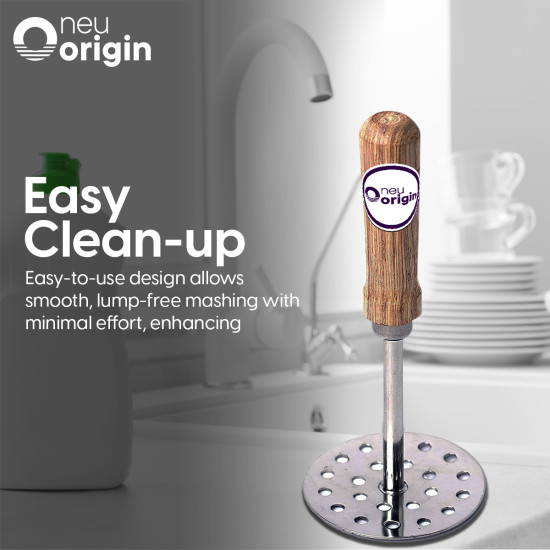 NeuOrigin 8.6 Inch Stainless Steel Masher - Versatile Kitchen Tool