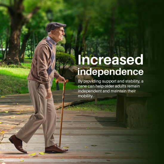 NeuOrigin Wooden Walking Stick - Handmade Cane for Elders