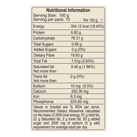 Patanjali Ragi Atta 1 kg - Nutritious Ragi Flour